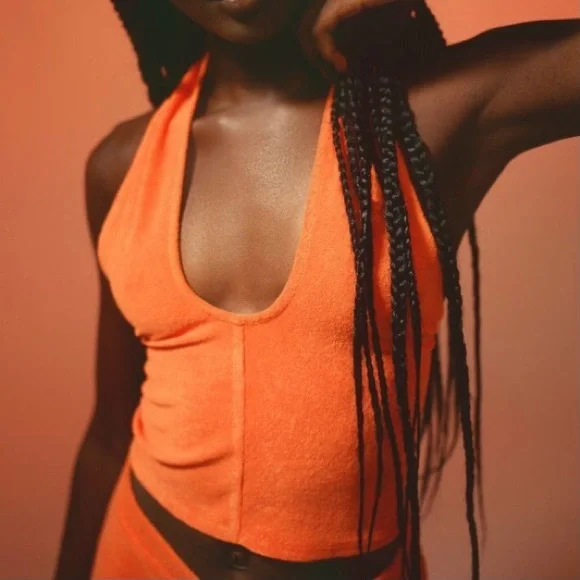 Women's Orange Flared Lounge Pants - Picture 5 of 10